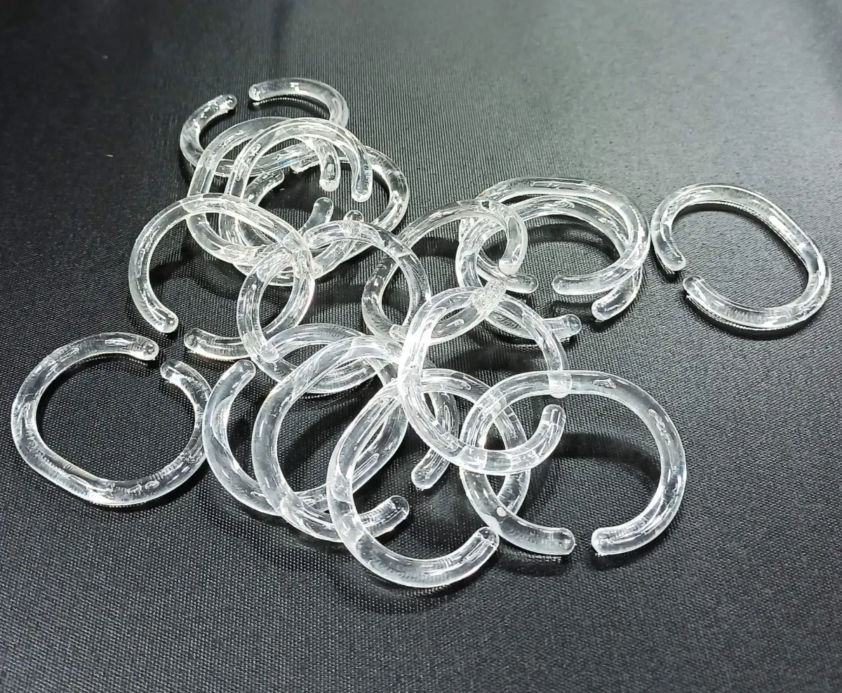 FAPBADRI Transparent Plastic Shower Curtain Rings 36 Pieces | Rust-Free C-Design for Easy Installation - main product image