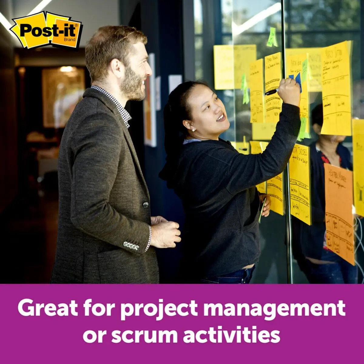 Post-it Super Sticky Big Notes, 11 x 11 Inch, Pack of 6 Pads | Bright Yellow, 30 Sheets/Pad - view 3