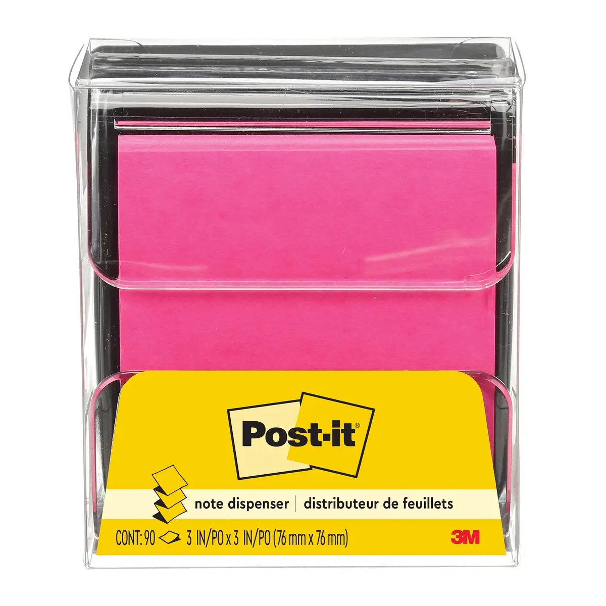 Post-it Pop-up Notes Dispenser, Black Base Clear Top, 3x3 in, Pack of 6 | Dispenses Notes One at a Time - main product image