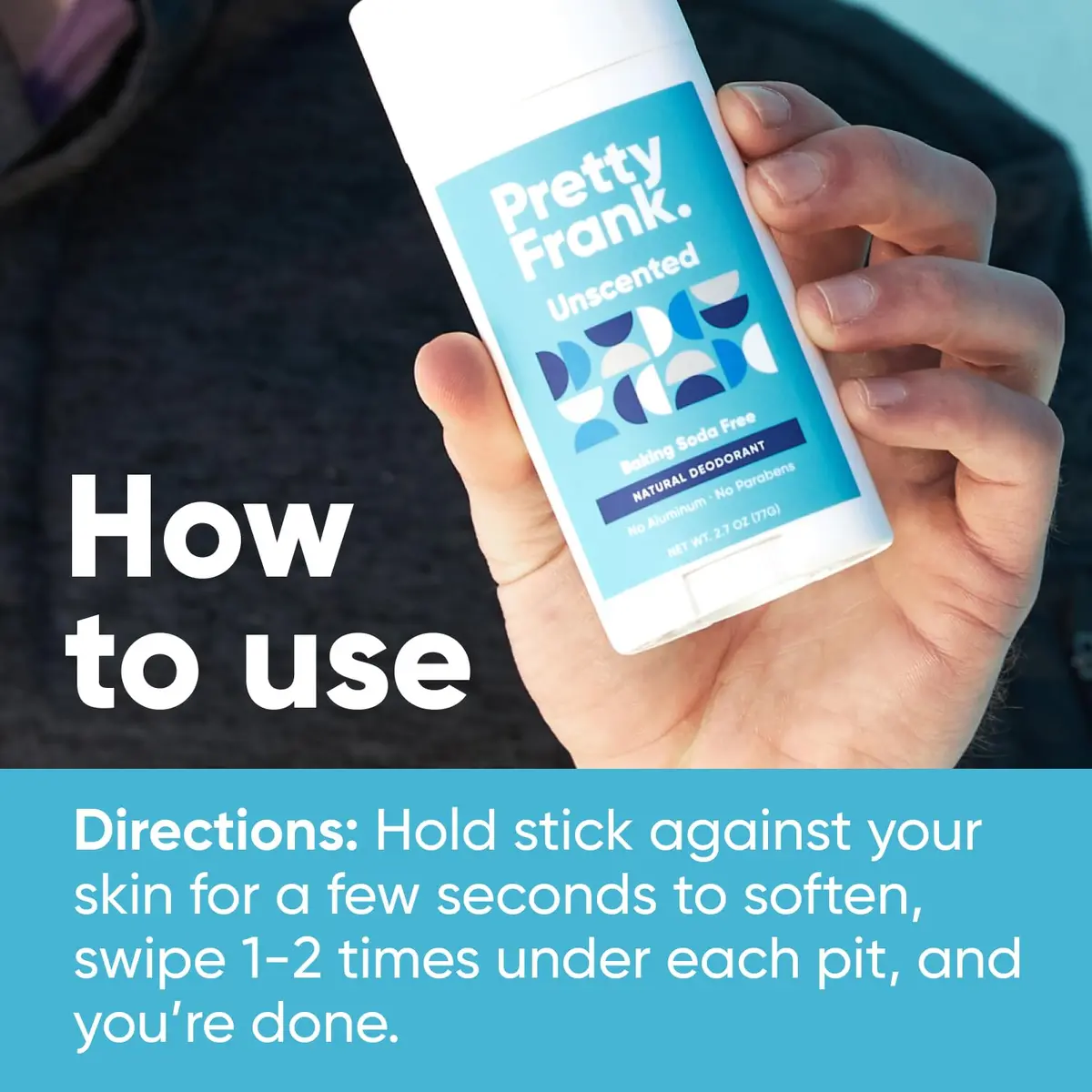PRETTY FRANK Aluminum-Free & Baking Soda-Free Deodorant Stick, Unscented | Sensitive Skin Friendly, Organic Ingredients, No Fragrance (70-120 chars) - view 7