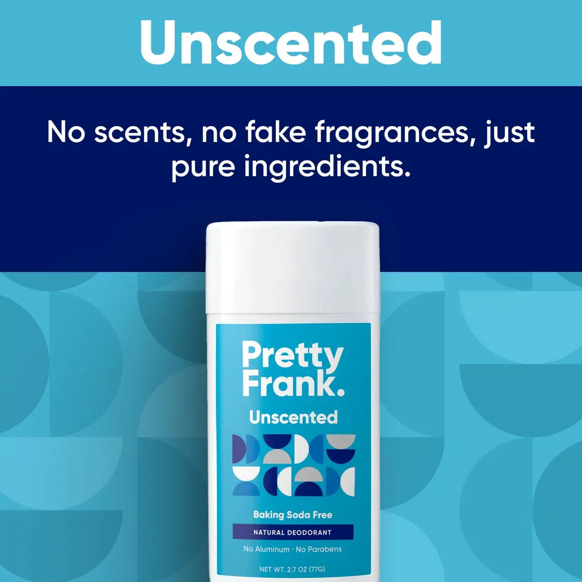 PRETTY FRANK Aluminum-Free & Baking Soda-Free Deodorant Stick, Unscented | Sensitive Skin Friendly, Organic Ingredients, No Fragrance (70-120 chars) - view 3
