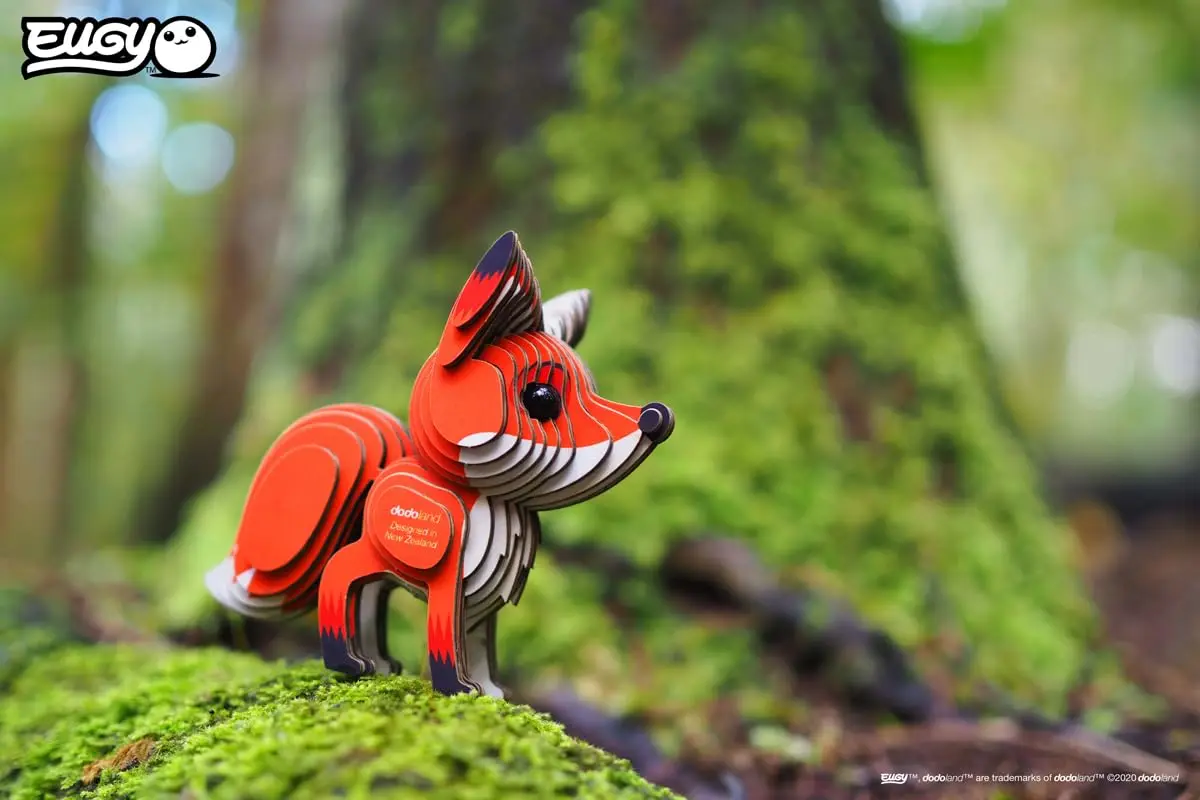 EUGY Red Fox 3D Puzzle 43 Piece | Eco-Friendly Kids' Paper Craft Kit for Ages 6+ - view 3