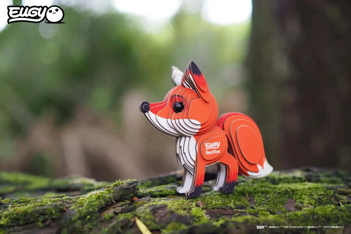 EUGY Red Fox 3D Puzzle 43 Piece | Eco-Friendly Kids' Paper Craft Kit for Ages 6+ - view 4