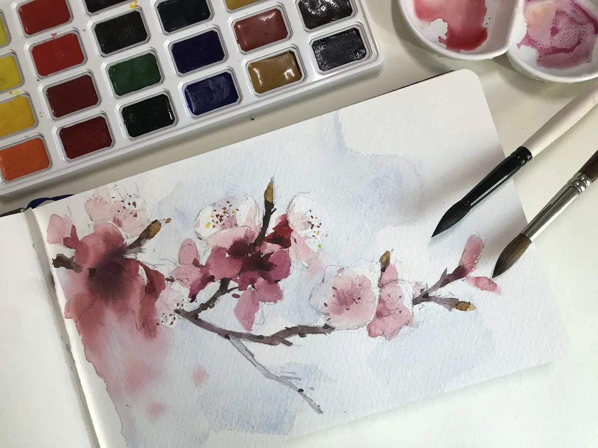 tumuarta Watercolor Journal Sketchbook 3.5x5.5 inches | 300 GSM Cotton Paper, Acid Free, Cold Press, 24 Sheets - view 2
