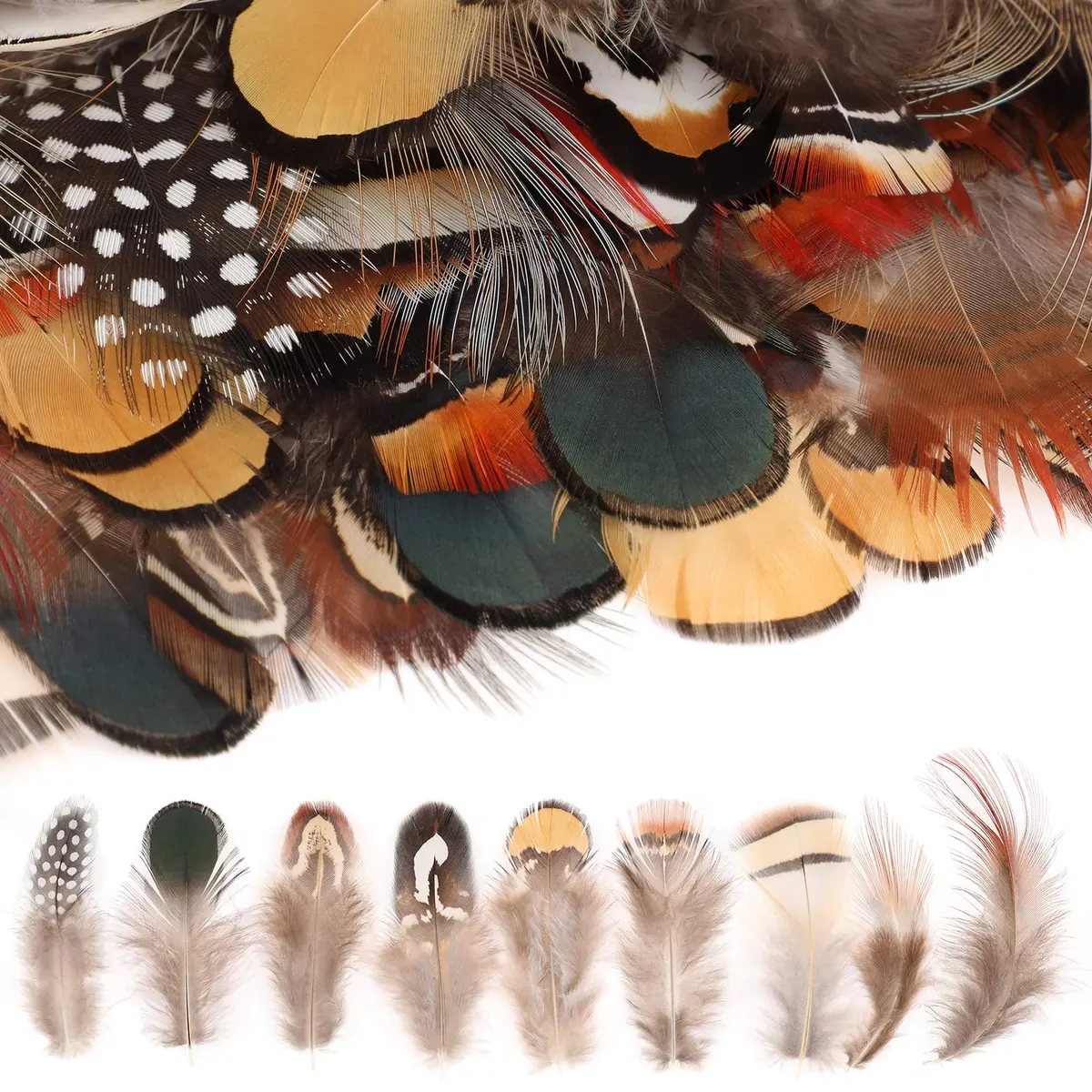 MWOOT Assorted Craft Feathers 180Pcs | Natural Chicken Feathers for DIY Crafts & Decorations - view 2