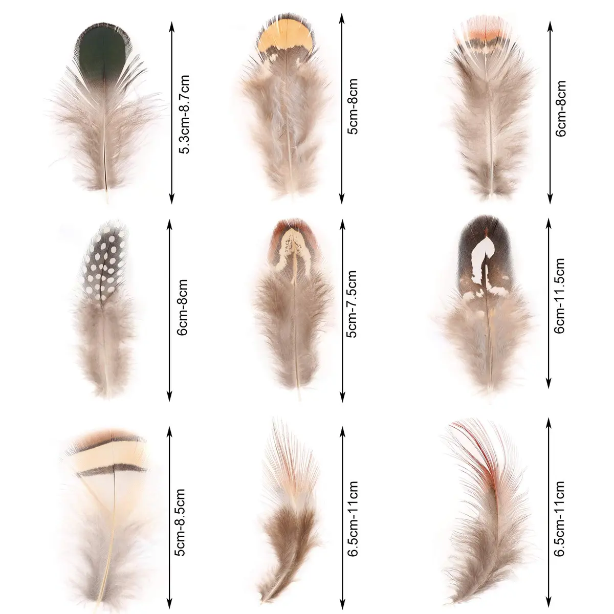 MWOOT Assorted Craft Feathers 180Pcs | Natural Chicken Feathers for DIY Crafts & Decorations - view 3