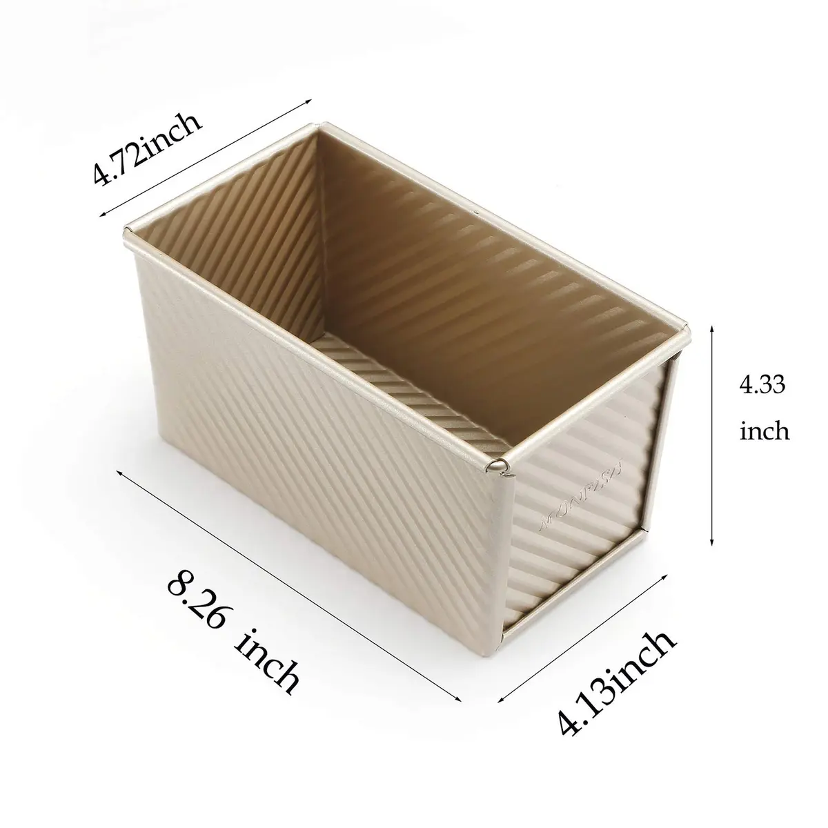 Monfish Pullman Loaf Pan w Lid 1lb 8.5x4.75x4.5 | Even Heat Conductivity, Nonstick, Oven Safe - view 5