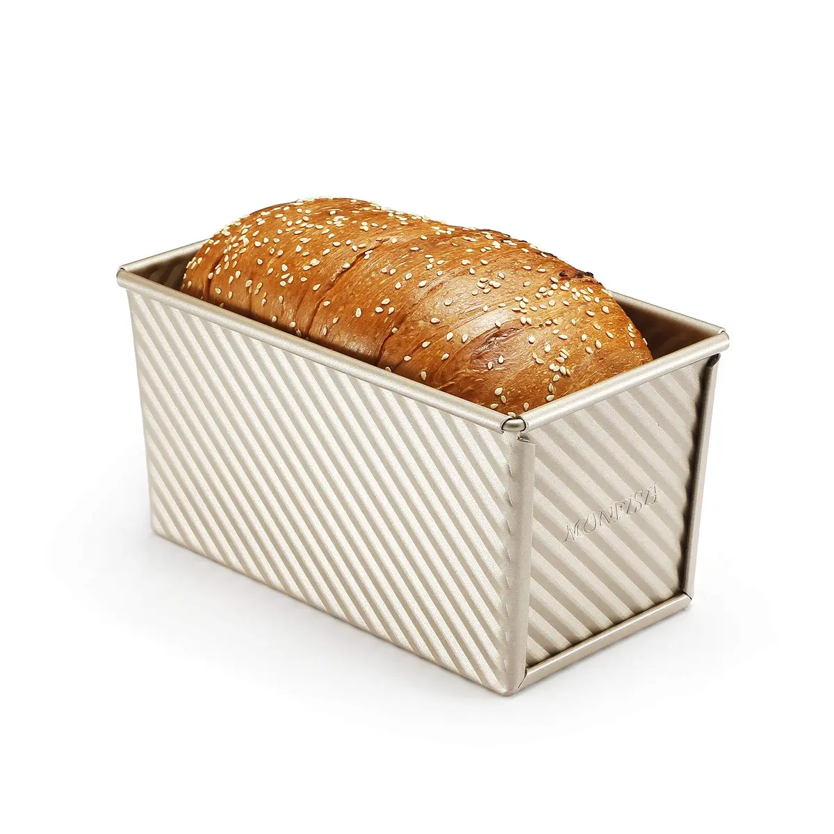 Monfish Pullman Loaf Pan w Lid 1lb 8.5x4.75x4.5 | Even Heat Conductivity, Nonstick, Oven Safe - view 6