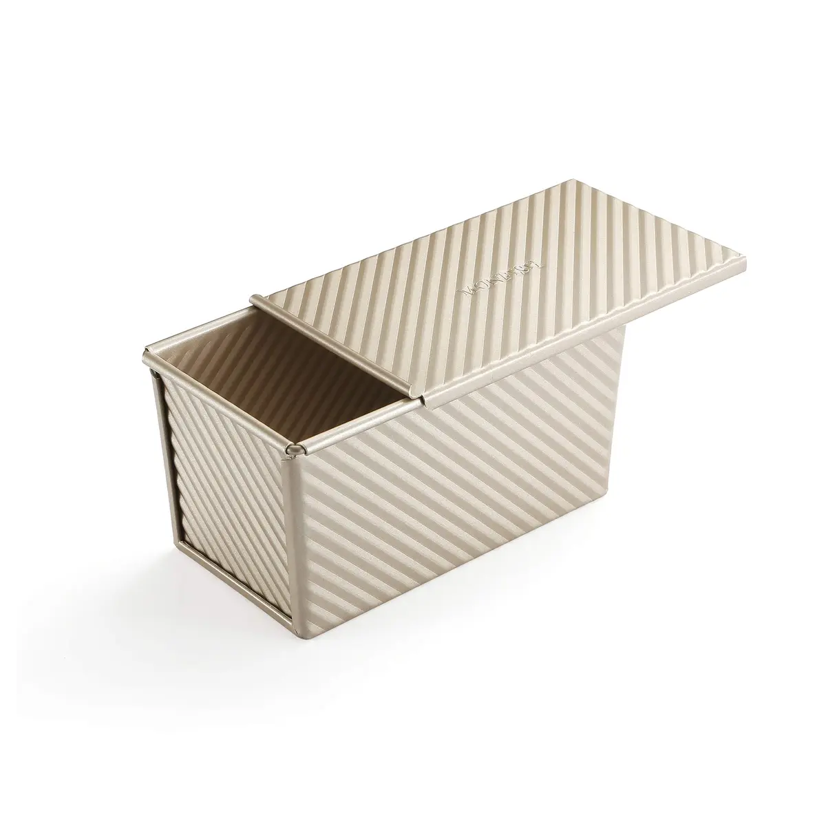 Monfish Pullman Loaf Pan w Lid 1lb 8.5x4.75x4.5 | Even Heat Conductivity, Nonstick, Oven Safe - view 2