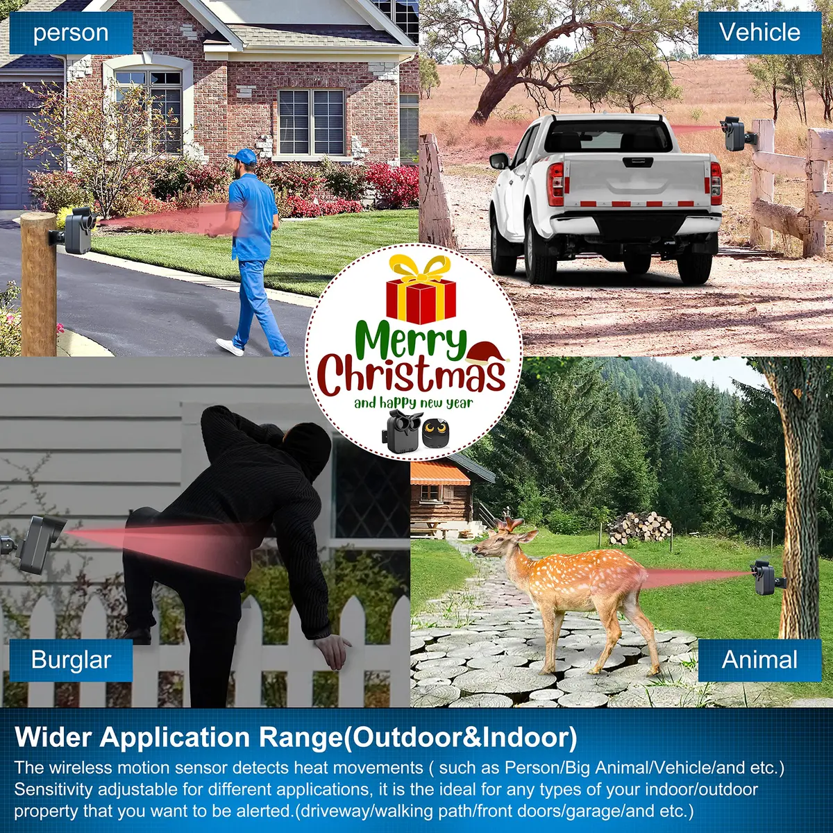 HTZSAFE Wireless Driveway Alarm Long Range Motion Sensor System | 1/2 Mile Transmission, Weather Resistant - view 3