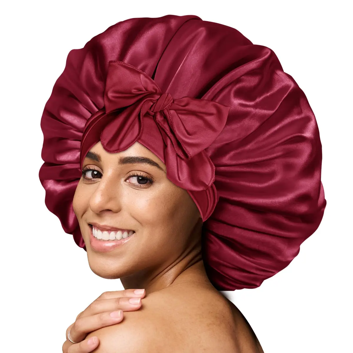 BONNET QUEEN XL Large Silk Bonnet for Sleeping 16.5in | Keeps Hair Moisture & Fits All Hair Types - main product image