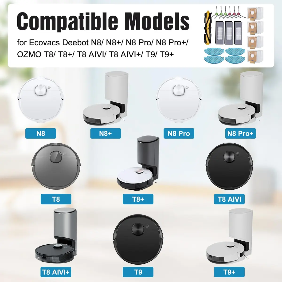 Chuancheng Replacement Parts Kit for Ecovacs Deebot T8 T8MAX T8AIVI N8 Pro Plus | 18 High-Quality Accessories - view 2