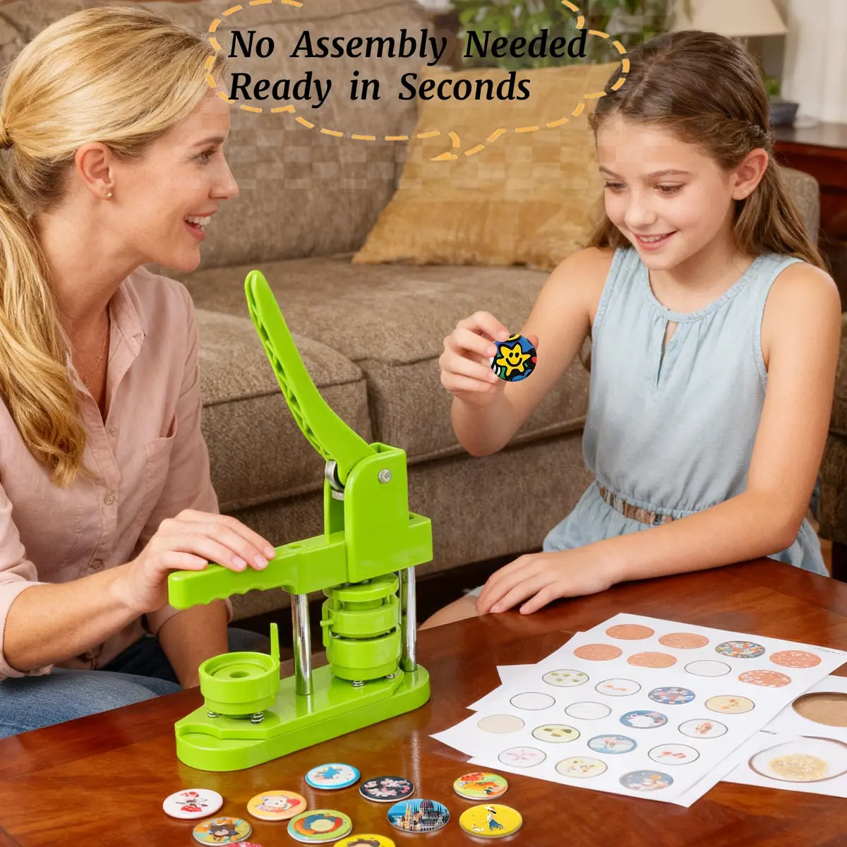 MK.Bear Button Maker Machine 32mm | DIY Gift & Custom Badge Creation (70-120 chars) - view 8
