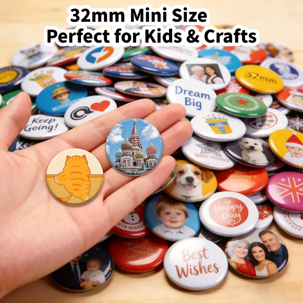 MK.Bear Button Maker Machine 32mm | DIY Gift & Custom Badge Creation (70-120 chars) - view 2