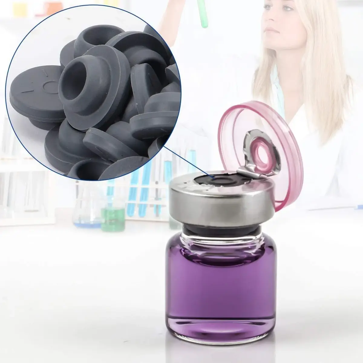 APUXON 20mm Butyl Rubber Stoppers, 100 Count | Lab Supply for Liquid Culture Jars - view 3