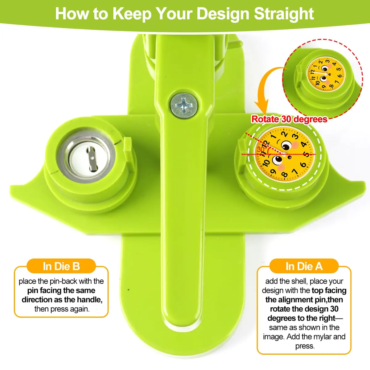 MK.Bear Button Maker Machine 25mm | DIY Gift, Easy Operation, Green - view 5