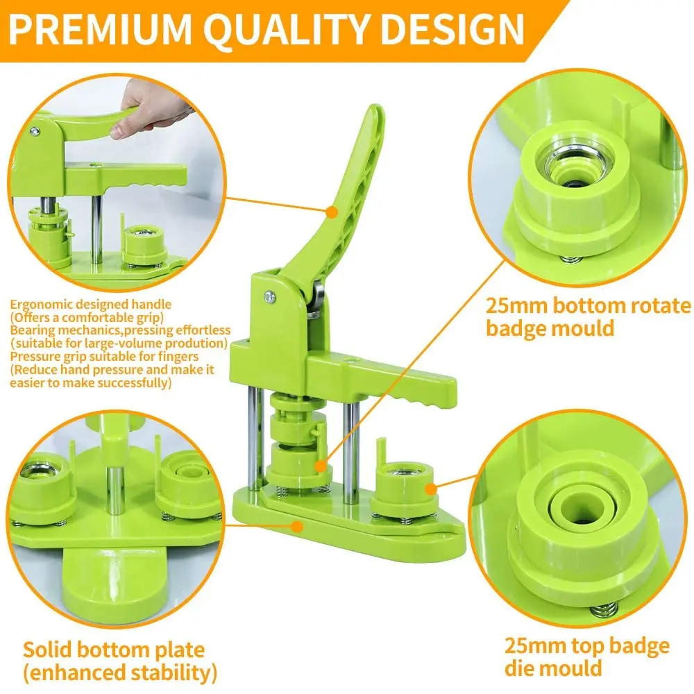 MK.Bear Button Maker Machine 25mm | DIY Gift, Easy Operation, Green - view 7