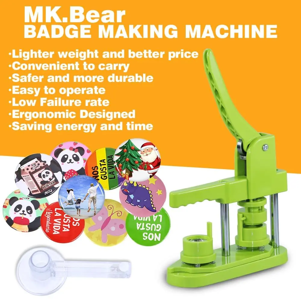 MK.Bear Button Maker Machine 25mm | DIY Gift, Easy Operation, Green - view 8