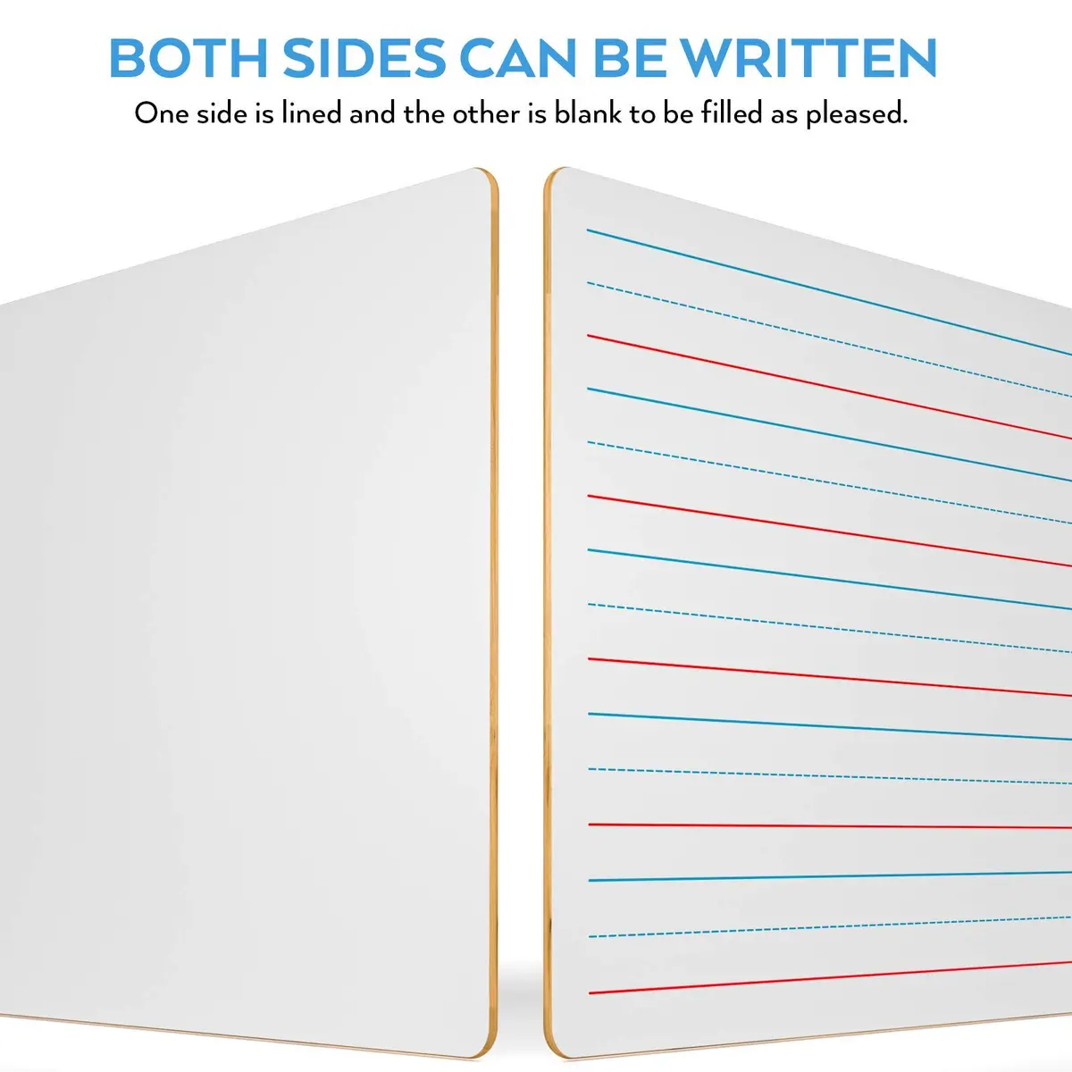 Nicpro 9 x 12 inch Dry Erase Lap Board 2 Pack (22.86 x 30.48 cm) | Ruled & Blank Double-Sided Whiteboard Set with Markers & Erasers - view 3