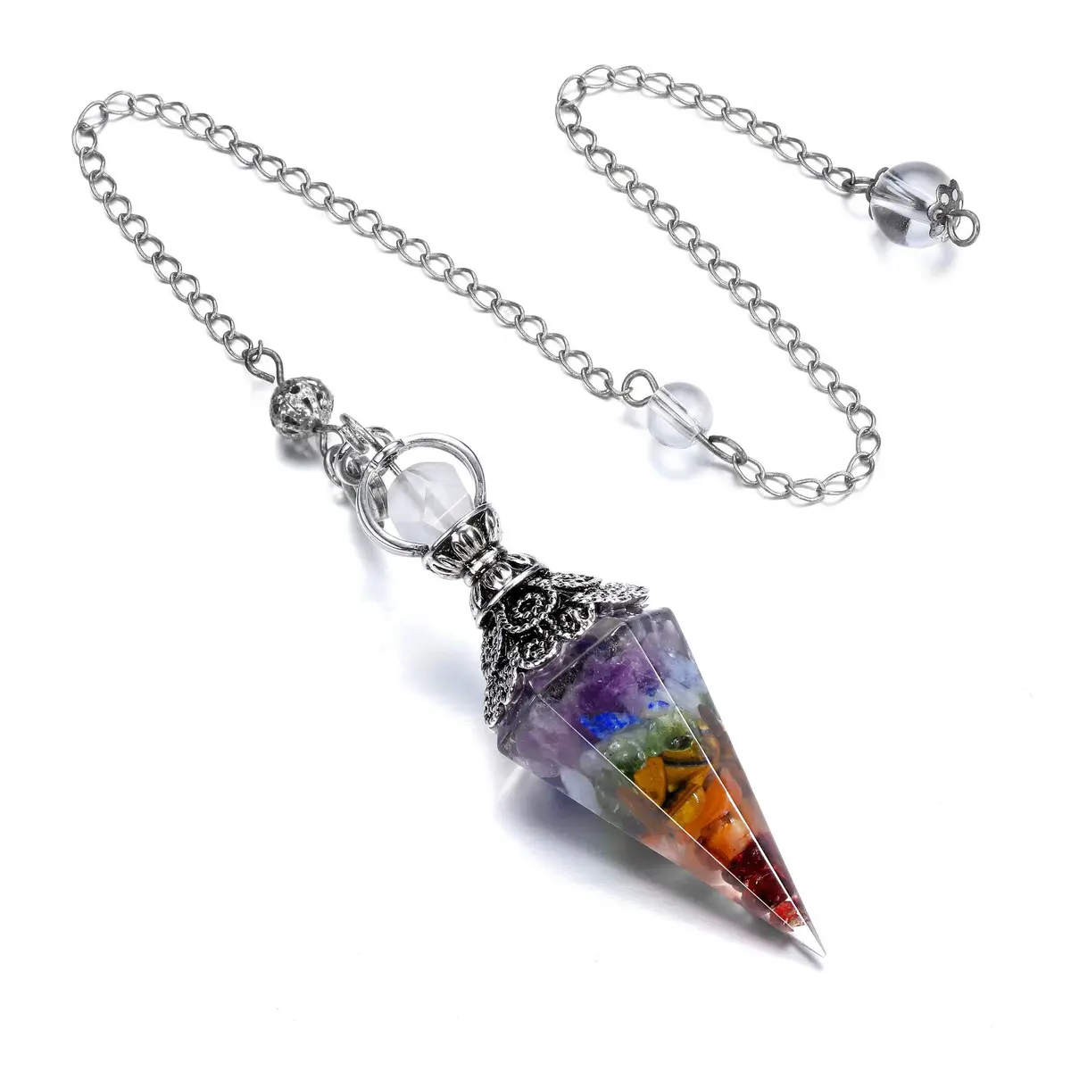 Jovivi 7 Chakra Crystal Pendulum | Dowsing & Divination Tool for Energy Balance - main product image