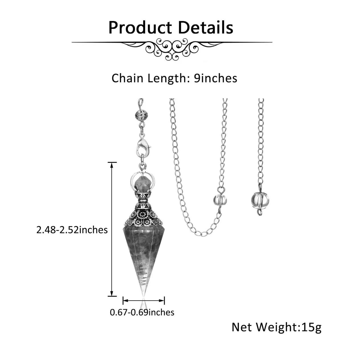 Jovivi 7 Chakra Crystal Pendulum | Dowsing & Divination Tool for Energy Balance - view 6