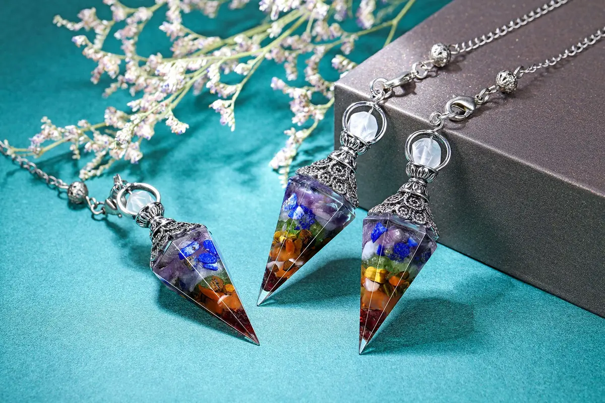 Jovivi 7 Chakra Crystal Pendulum | Dowsing & Divination Tool for Energy Balance - view 2