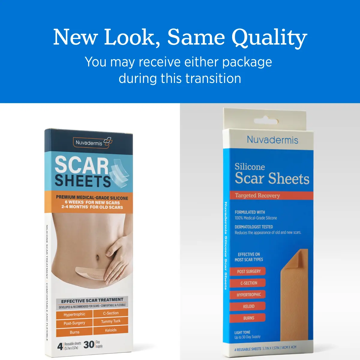 NUVADERMIS Silicone Scar Sheets for Surgical & Old Scars | Hydrating, Comfortable & Dermatologist Tested - view 9