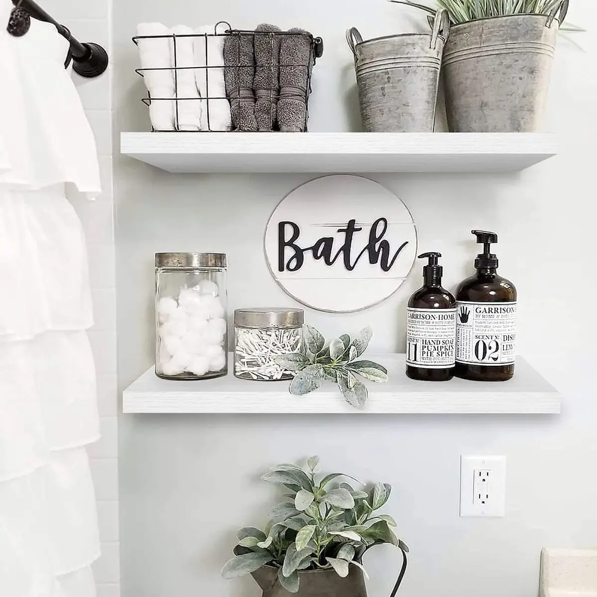 QEEIG White Floating Shelves for Wall 59.94cm (23.6") Long | Set of 2, 1.5" Height, 9.3" Depth - view 2