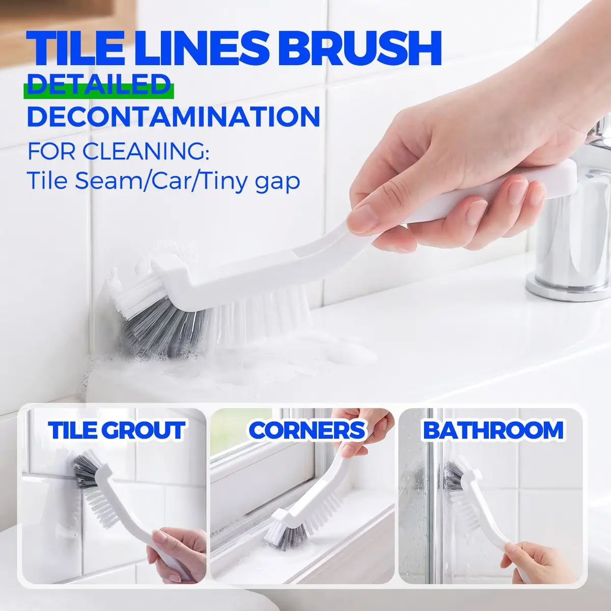 Holikme 6 Pack Dish Brush Set with Handle for Cleaning, Green | Heavy Duty Kitchen & Household Scrubbing Tool - view 4