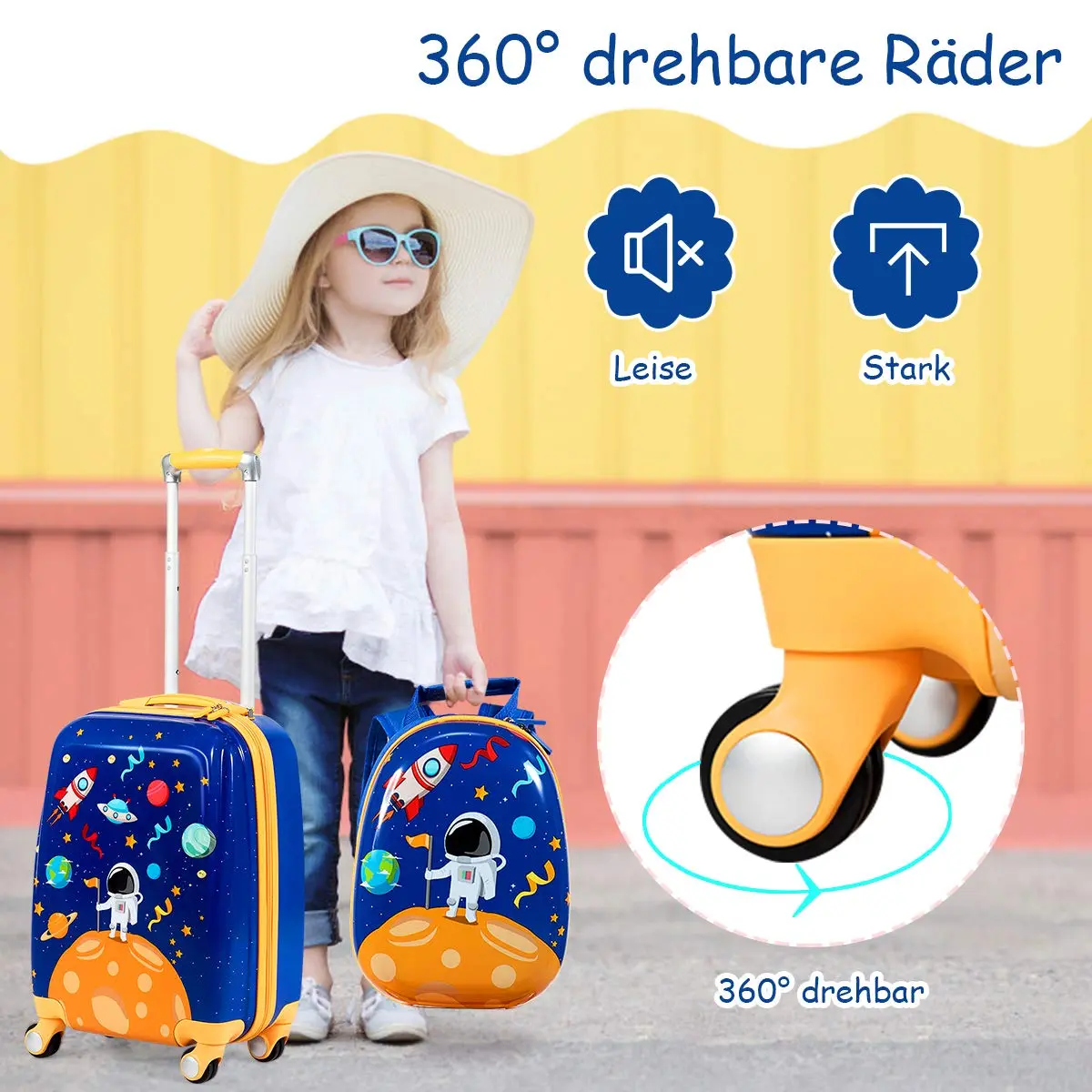 HONEY JOY Kids Luggage Set 12" & 18" | Lightweight Durable ABS Suitcase for Boys Girls - view 8