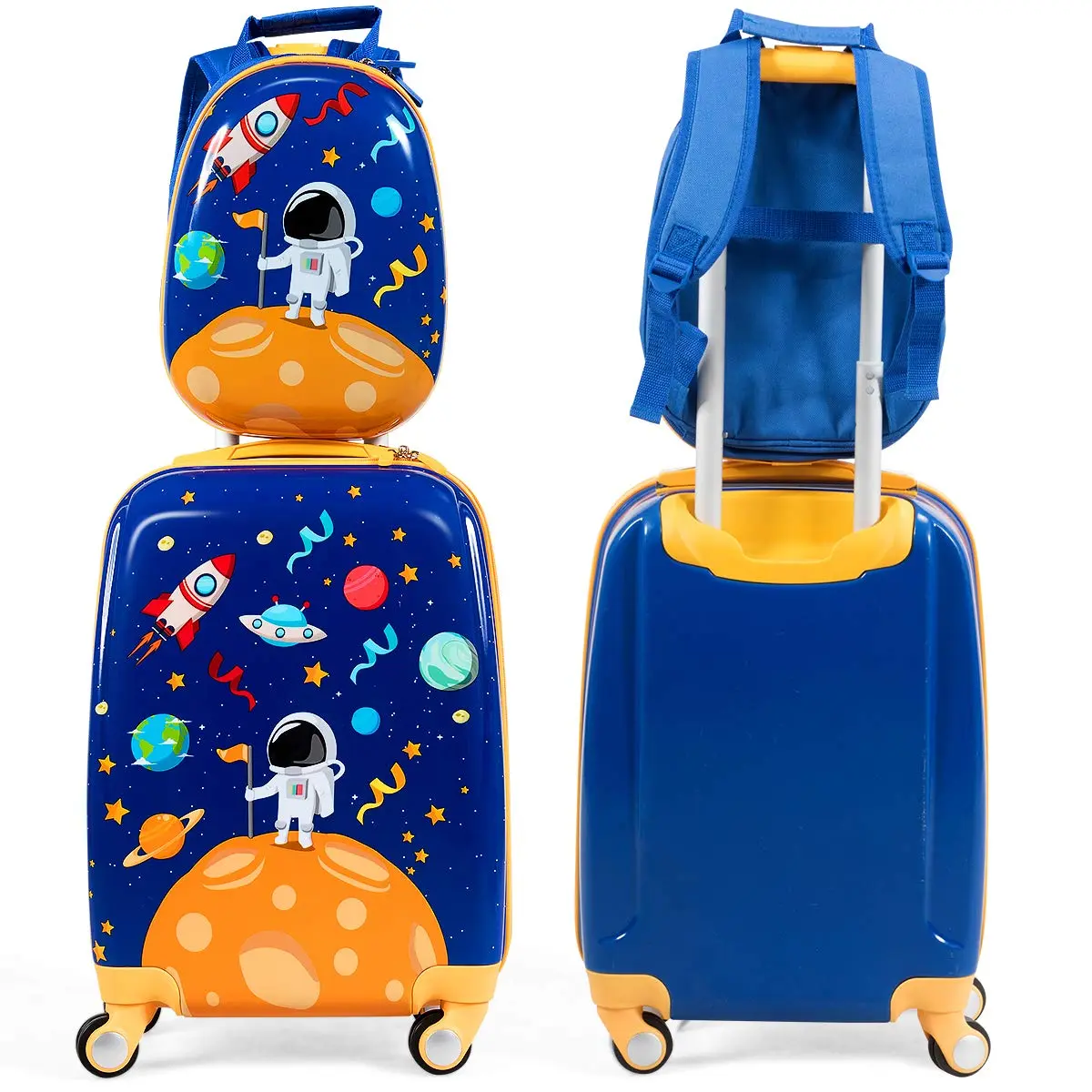 HONEY JOY Kids Luggage Set 12" & 18" | Lightweight Durable ABS Suitcase for Boys Girls - view 2
