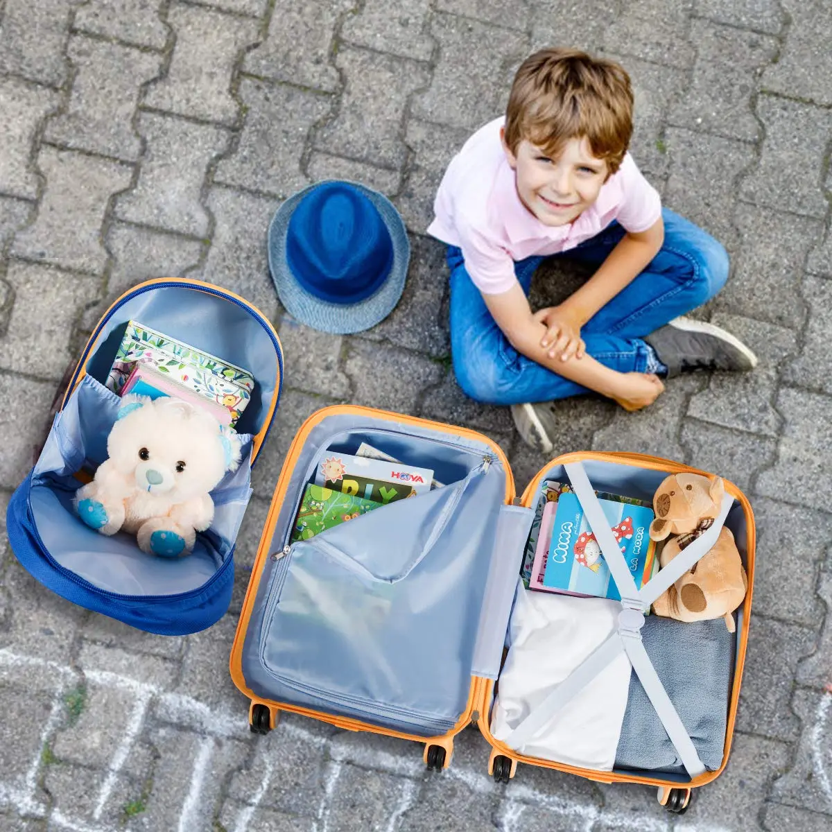 HONEY JOY Kids Luggage Set 12" & 18" | Lightweight Durable ABS Suitcase for Boys Girls - view 4