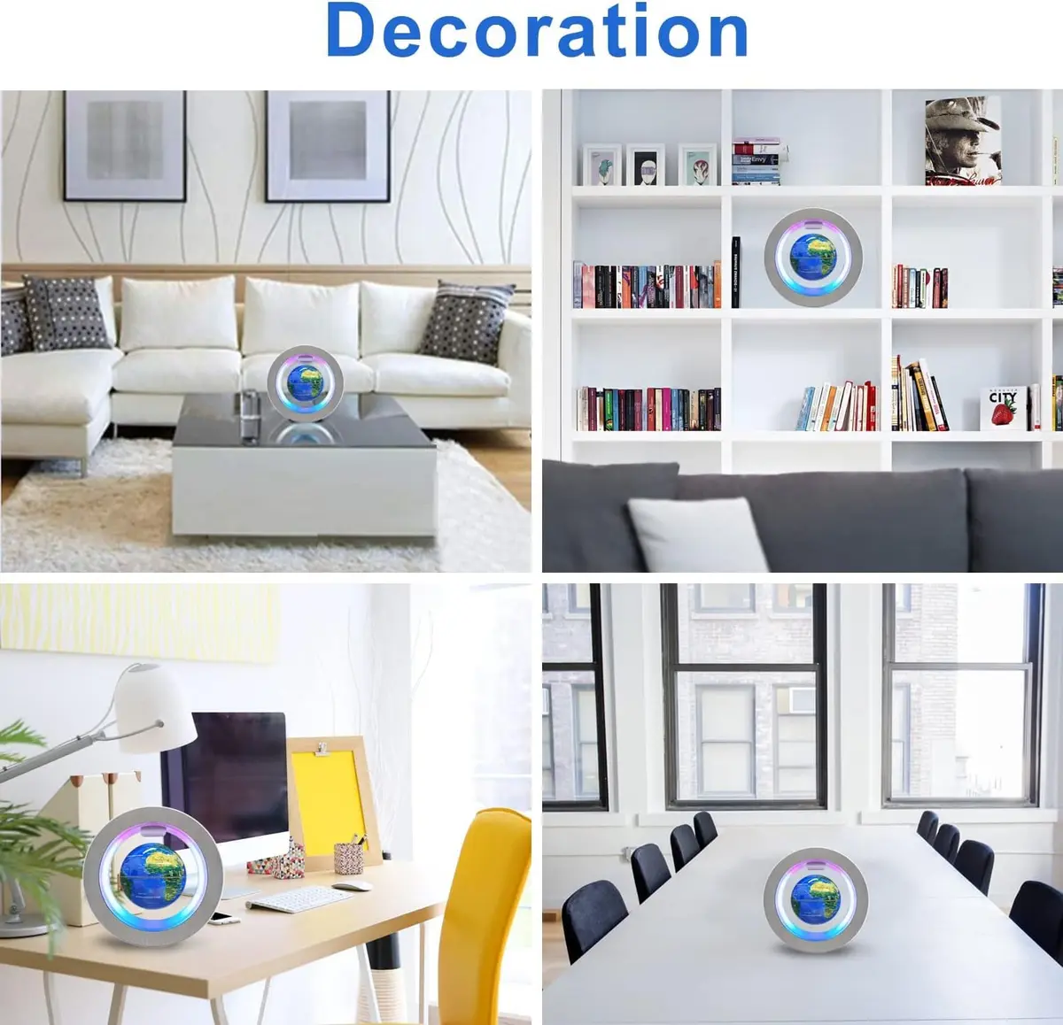 Flagest Magnetic Levitation Floating Globe with LED Lights 4 Inches (10.16 cm) | Educational Desk Decor - view 5