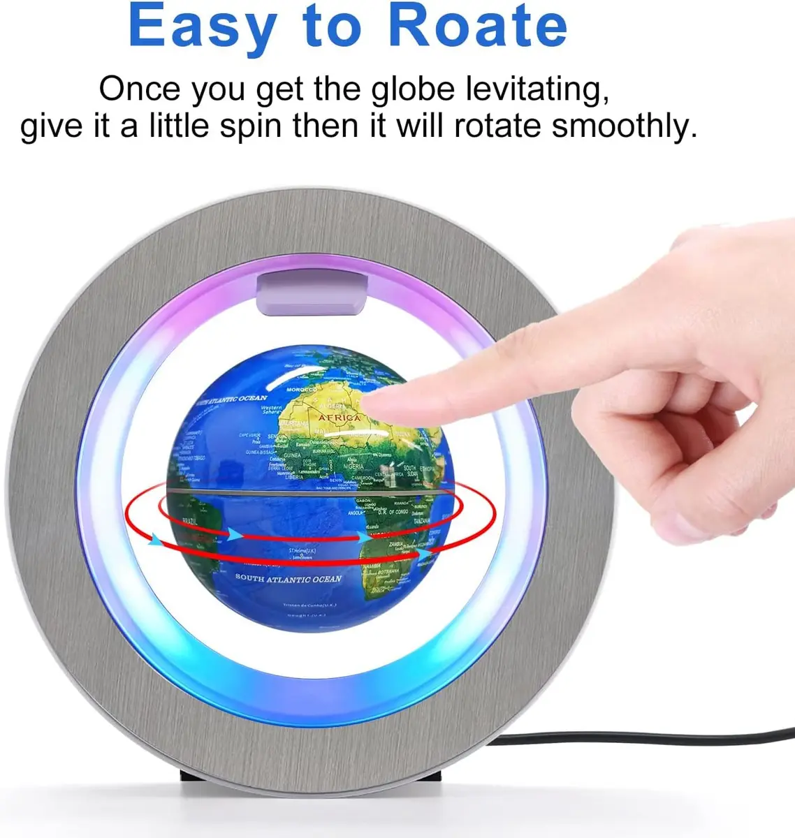 Flagest Magnetic Levitation Floating Globe with LED Lights 4 Inches (10.16 cm) | Educational Desk Decor - view 7