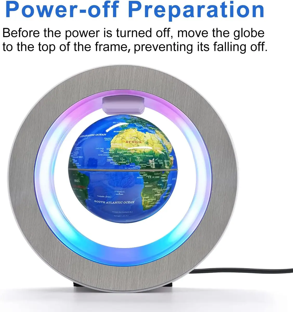 Flagest Magnetic Levitation Floating Globe with LED Lights 4 Inches (10.16 cm) | Educational Desk Decor - view 3