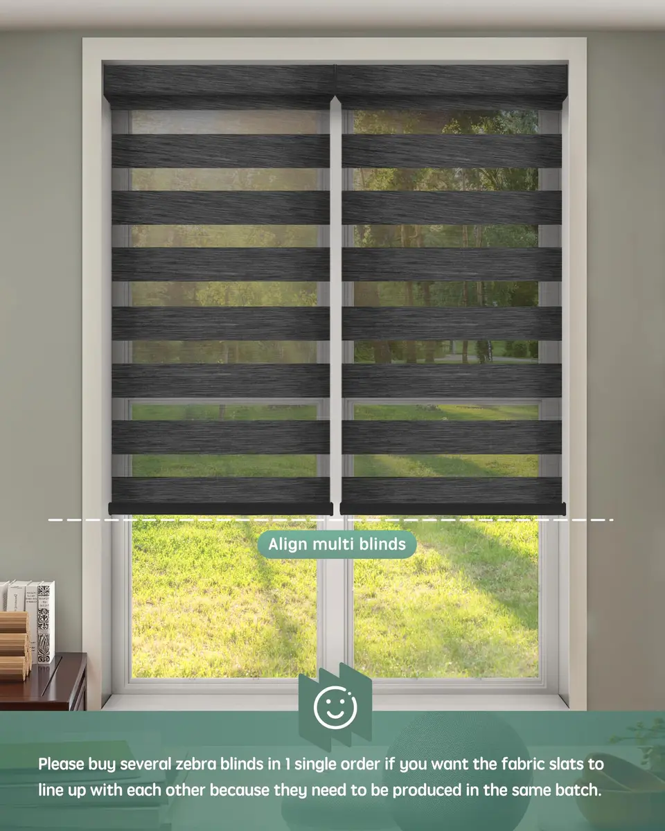 Yoolax Motorized Zebra Blinds with Remote | Room Darkening Smart Blinds for Home & Office - view 8