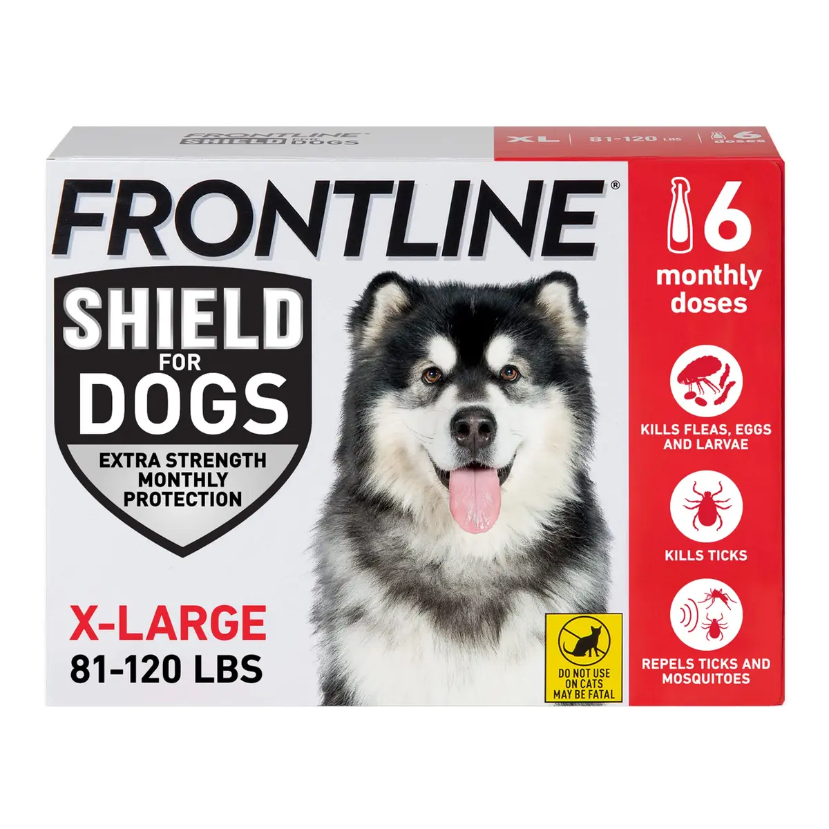Frontline Shield Flea & Tick Treatment for X-Large Dogs 81-120 lbs | Waterproof, 30-Day Protection - main product image