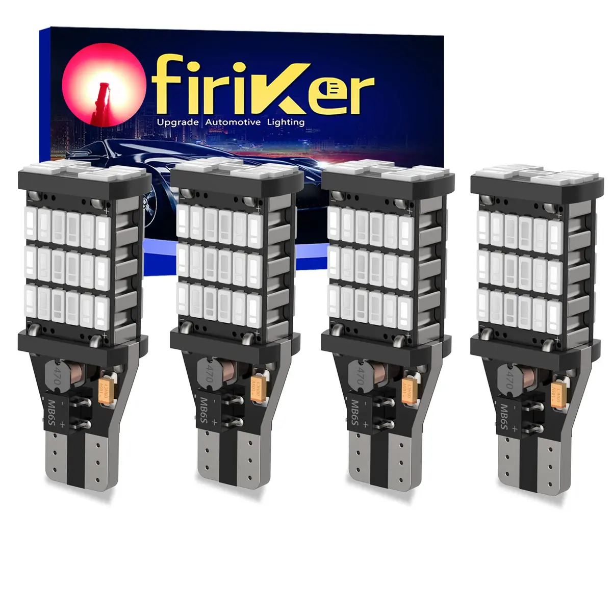 firiKer Vehicle Light Bulb 4PCS Brilliant Red 921 T15 W16W | Error Free Reverse Lights - main product image