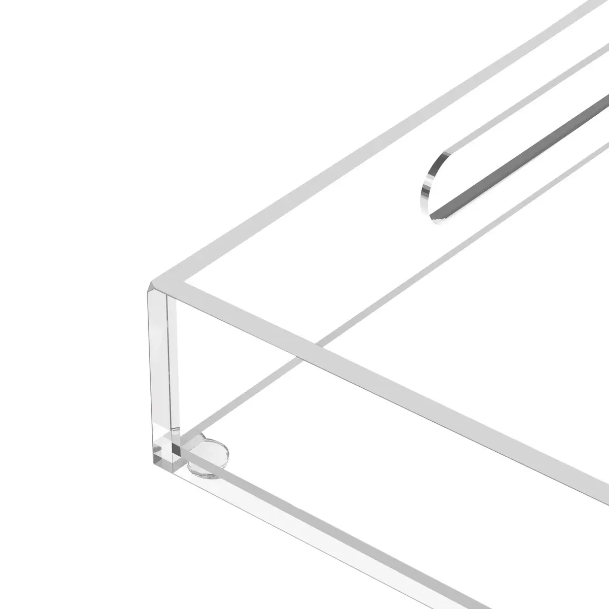 KOTEMON Acrylic Serving Tray with Handles 16x12x2.4Inch | Clear Acrylic Organizer for Ottoman & Coffee Table - view 9