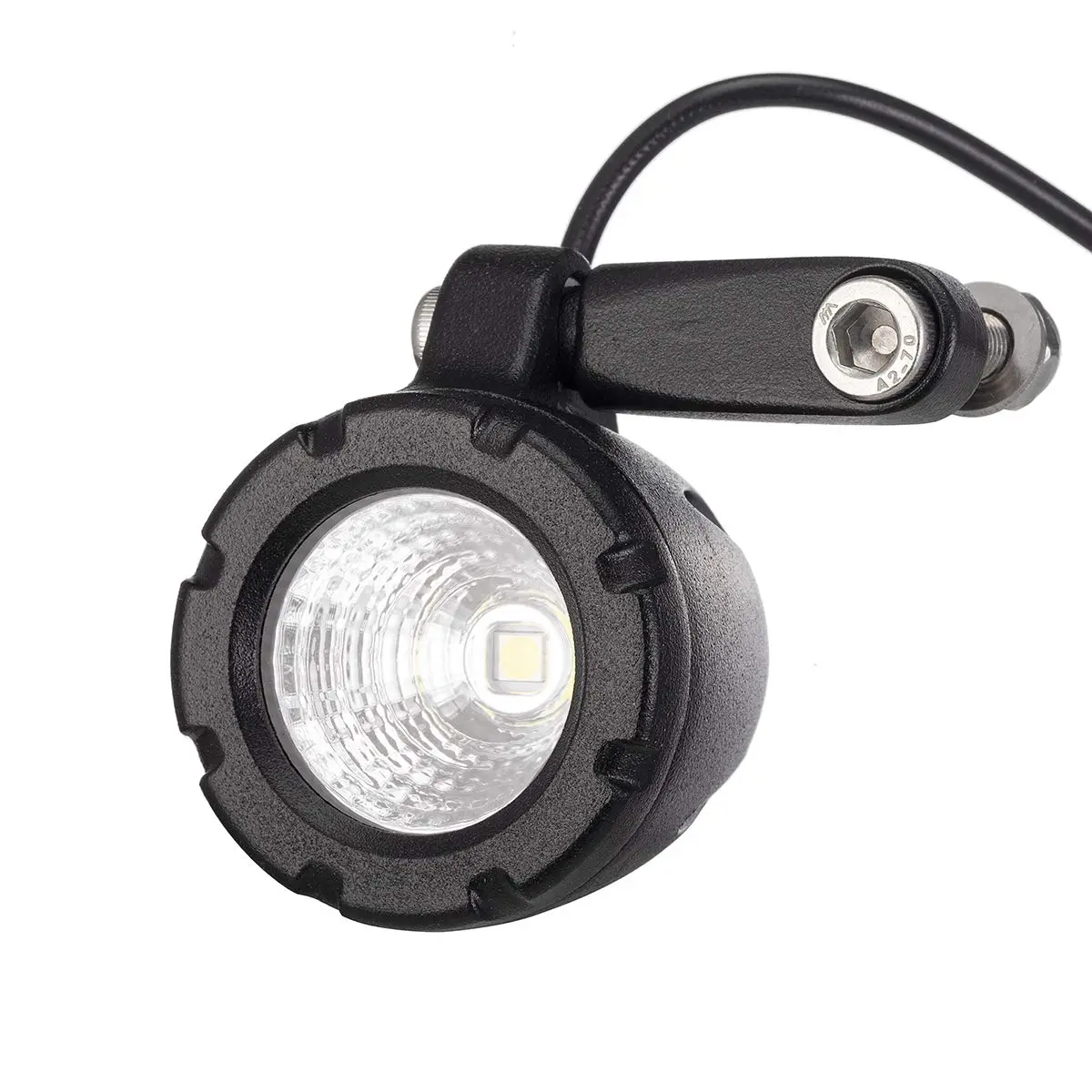 Lightronic 1.7" Round Motorcycle LED Fog Light Pods, 6000K Cool-White, Waterproof, 12V/24V, 2-Pack | Long Range Flood Beam - view 5