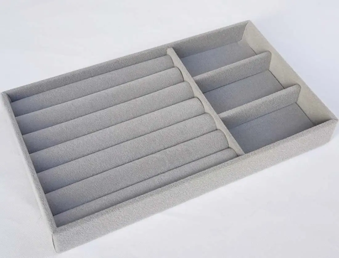 CHENGZHG Gray Self-Adhesive Velvet Fabric Liner 45cm x 200cm (17.7" x 78.7") | Protects Surfaces from Scratches - view 3