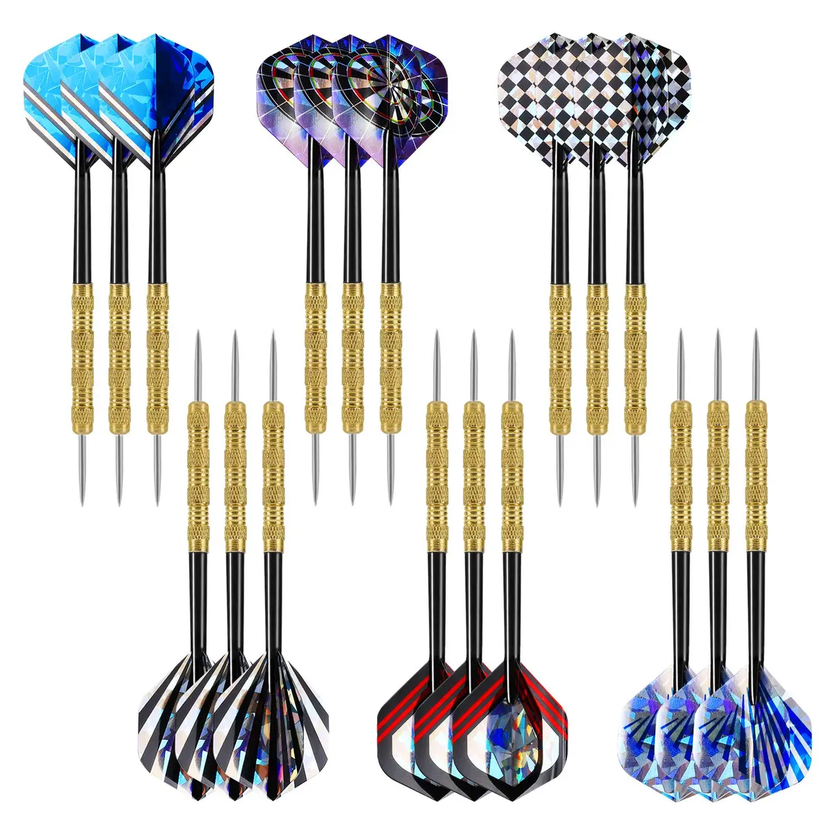 Accmor Metal Tip Darts, Steel Tip Darts, 14g Professional Metal Darts, 18 pcs | Durable, Precise Control for All Skill Levels - main product image