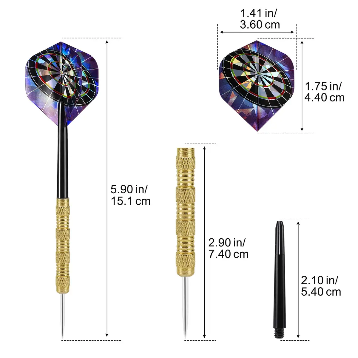 Accmor Metal Tip Darts, Steel Tip Darts, 14g Professional Metal Darts, 18 pcs | Durable, Precise Control for All Skill Levels - view 6
