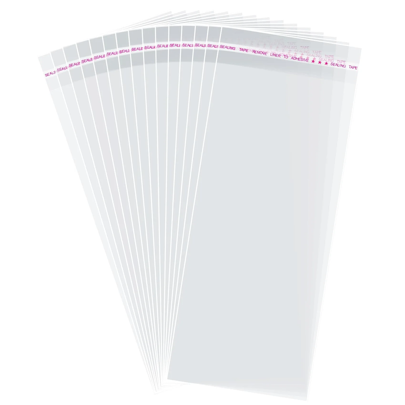 Morepack Clear Cellophane Bags with Adhesive Seal, 4x9 Inches, 200 Pcs | USA Imported for Packaging Treats - main product image