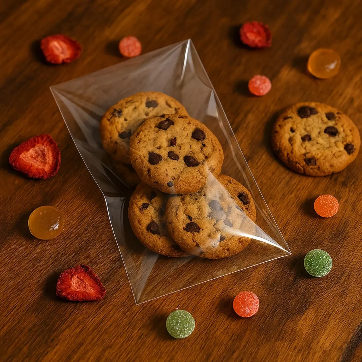 Morepack Clear Cellophane Bags with Adhesive Seal, 4x9 Inches, 200 Pcs | USA Imported for Packaging Treats - view 5