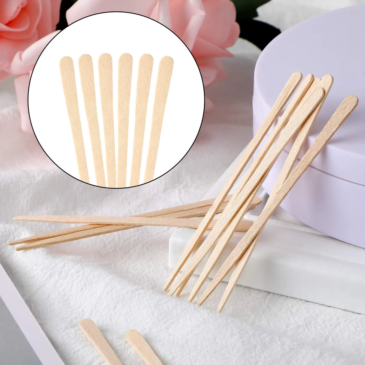 JANYUN 200 Pcs Eyebrow Wax Sticks Applicator 89mm (3.5 inch) | Precise Hair Removal for Face & Bikini - view 4