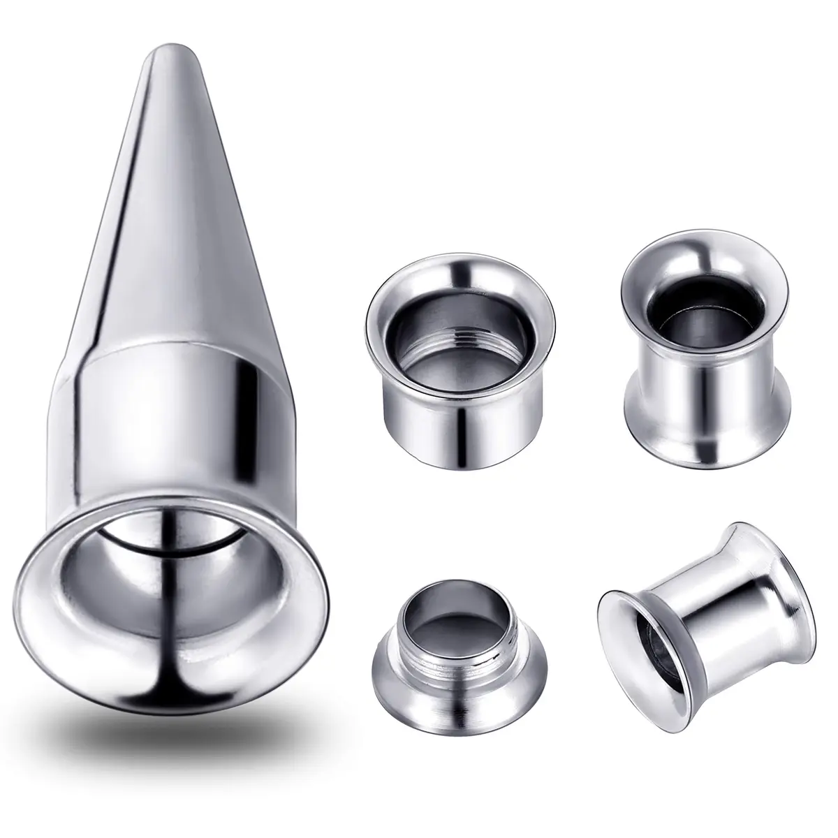 Hicarer Ear Gauge Stretching Kit 6G-00G | 30 Stainless Steel Gauges for Piercing Expansion - view 3