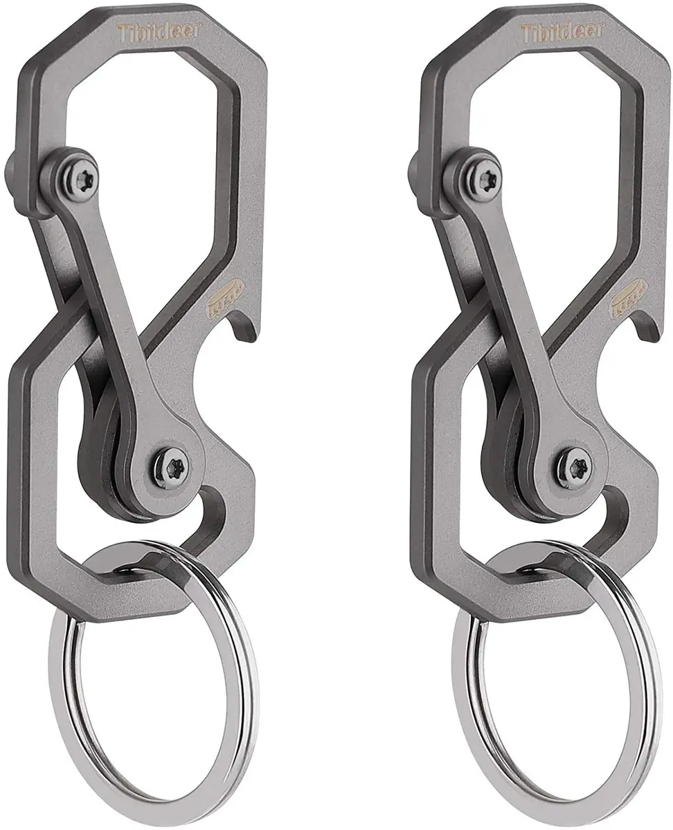 Tibitdeer Titanium Key Chain | Heavy Duty Carabiner Organizer for Men & Women, 2 Pack - main product image