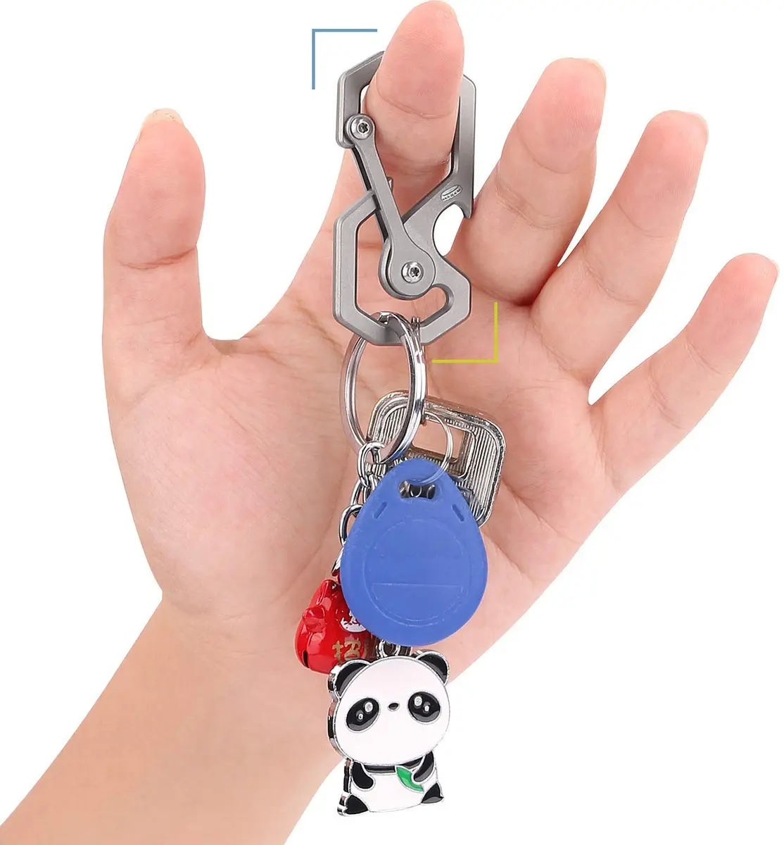 Tibitdeer Titanium Key Chain | Heavy Duty Carabiner Organizer for Men & Women, 2 Pack - view 2