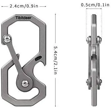 Tibitdeer Titanium Key Chain | Heavy Duty Carabiner Organizer for Men & Women, 2 Pack - view 4
